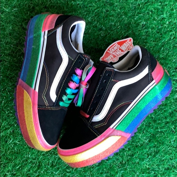 VANS OLD SKOOL STACKED GLITTER BLACK/RAINBOW WMNS - Picture 15 of 16